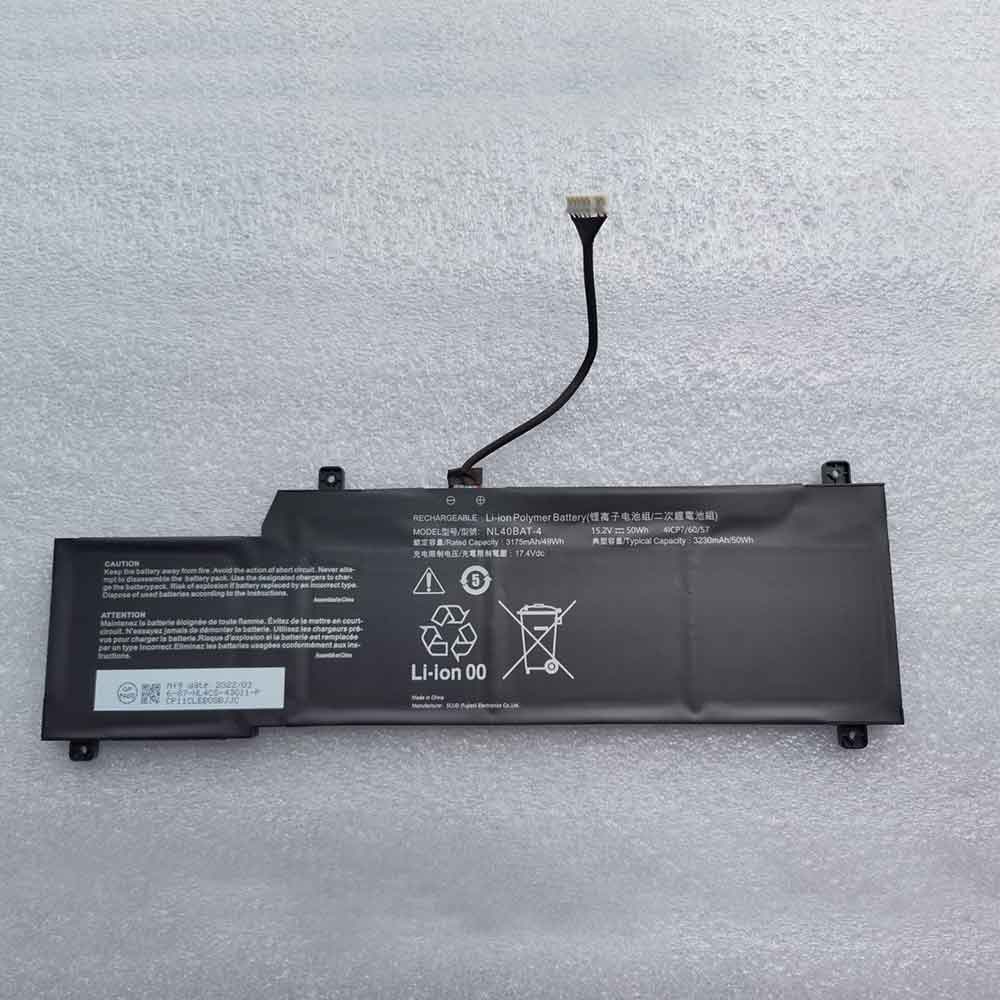 Batería para X270BAT-8-99-(4ICP7/60/clevo-NL40BAT-4
